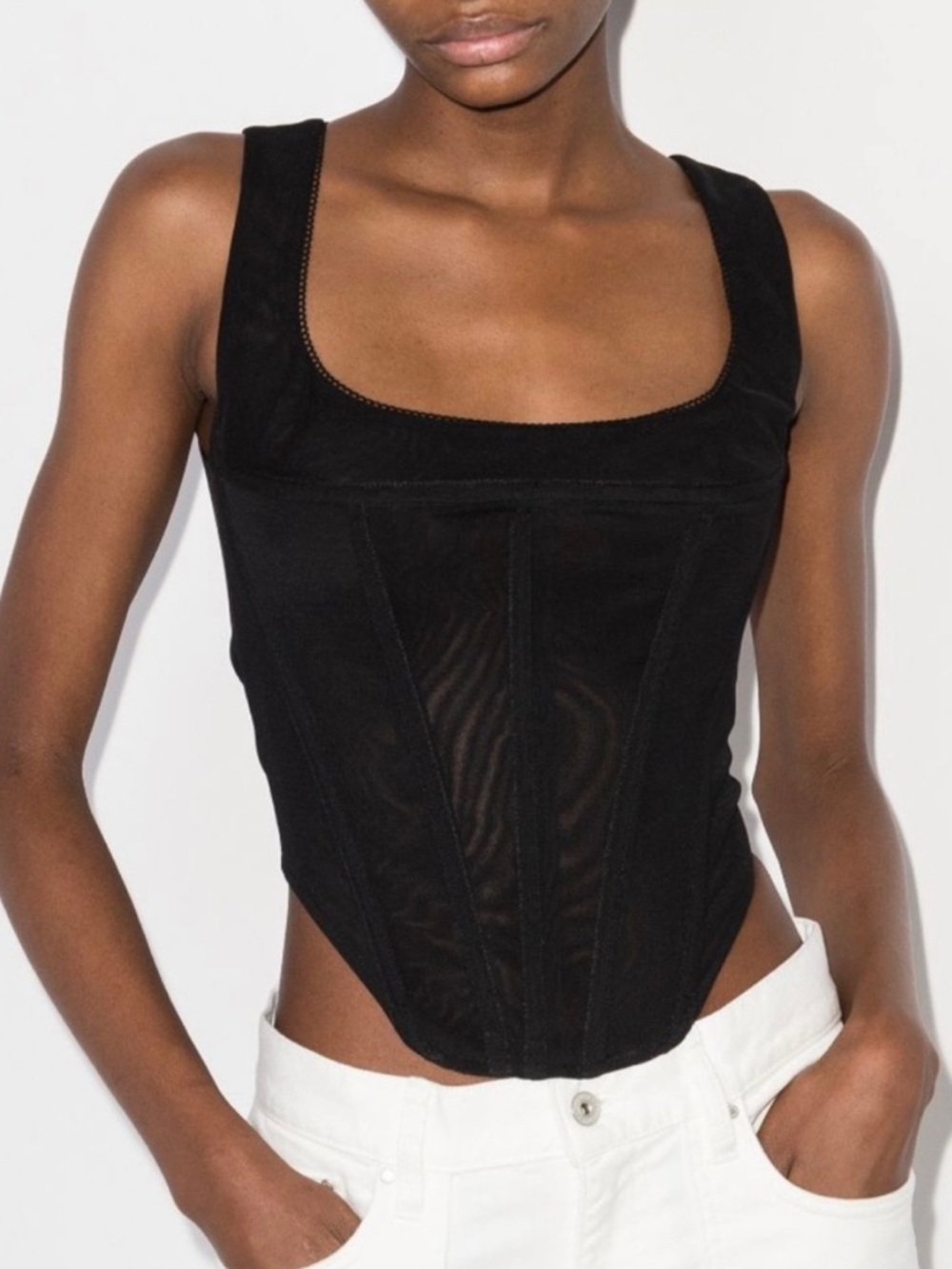 Miaou Campbell Mesh Corset Bustier Top XS